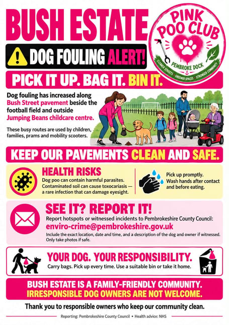 Bush Estate Dog Fouling Alert poster