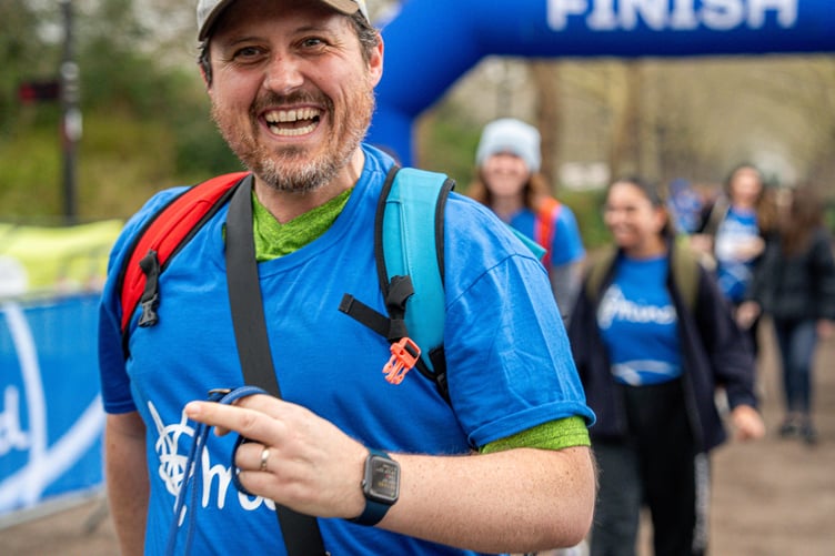 Man taking part in walk for Mind