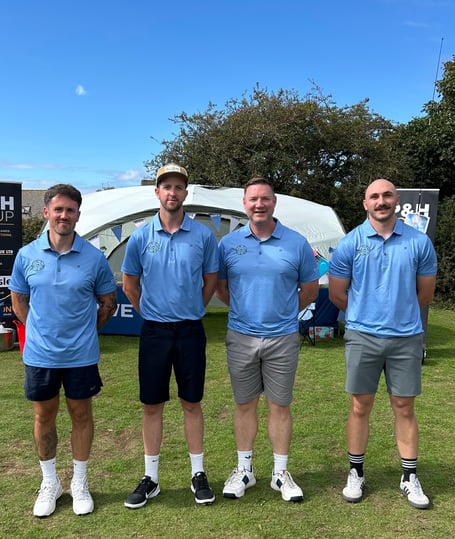 Pembroke, 2026 Pembroke Golf charity day: Ben Jones, Mike Rees, Jonathan Coe and James Hart from Pembroke Power Station, who organised the event.