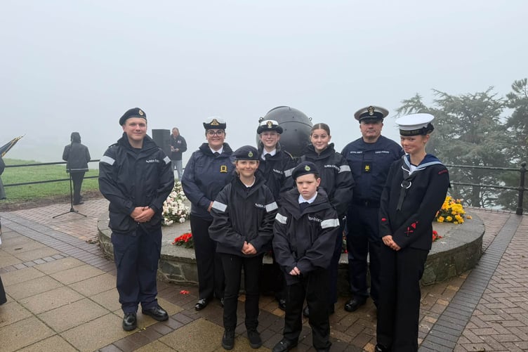 Milford Haven Sea Cadets taking part in the Minelayers Memorial Service at the Rath on September 13