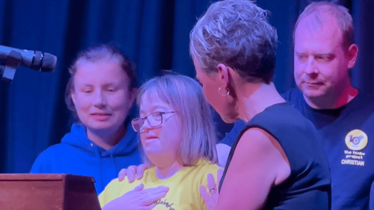 Tenby Observer Kindness Awards: Tenby Project client being supported by Lauren, Christopher and Cllr Sam Skyrme-Blackhall