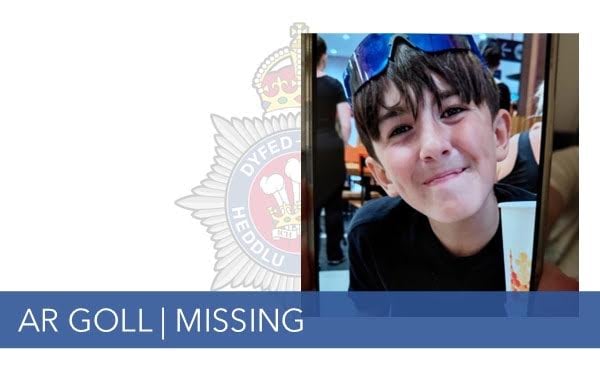 Dyfed-Powys Police appeal for information to find 13-year-old Billy missing in Pembrokeshire