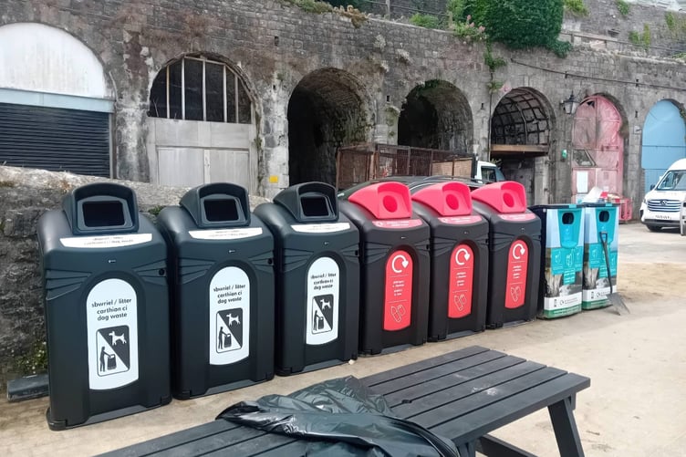 New bins were introduced to parts of Tenby during the summer