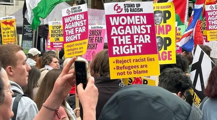 Stand Up to Racism campiagners and Together Cymru.