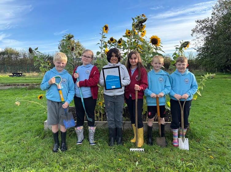 Prendergast CP School in Pembrokeshire celebrates winning the Matt Bunt Award for Eco-Schools Excellence