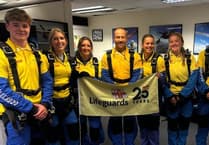 South Pembrokeshire lifeguards mark 25 years with charity skydive!