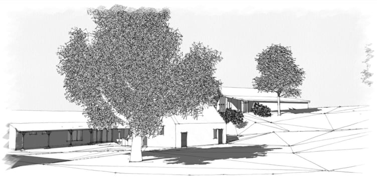 An artist impression of the new building at Canolfan yr Urdd Pentre Ifan.