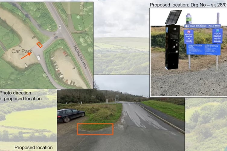 A mock-up of the new parking facilities at Freshwater East. Picture: Pembrokeshire Coast National Park webcast.