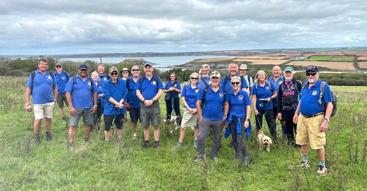 Members and friends of Saundersfoot Rotary Club complete a sponsored 10km walk in support of men’s health