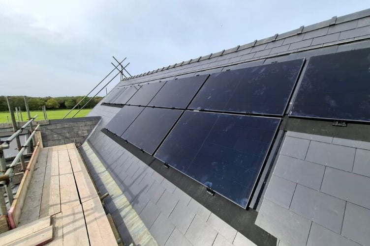 Solar panels on new roof