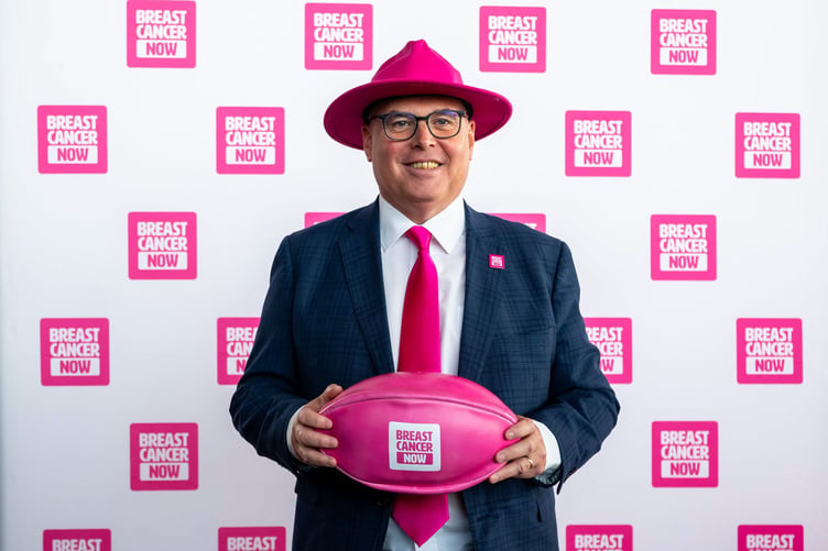 "Early detection can save lives," said Paul Davies, pictured supporting the #WearItPink campaign in October.