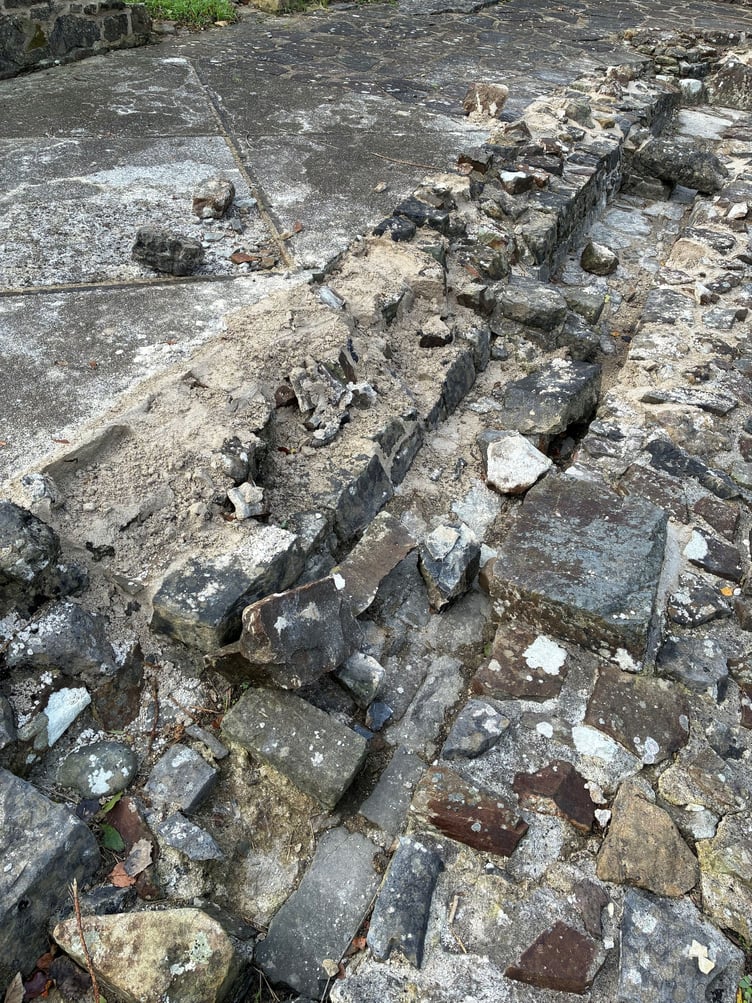 Newly restored stones removed at Haverfordwest Priory