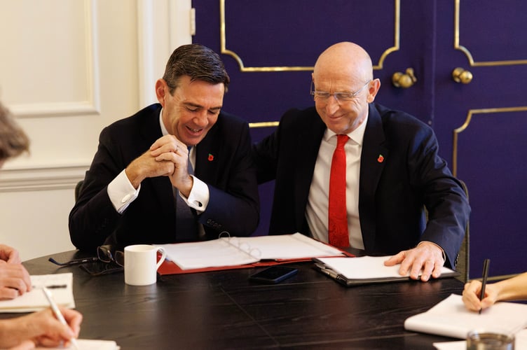 Prime Minister Andy Burnham and Chancellor of the Exchequer John Healey