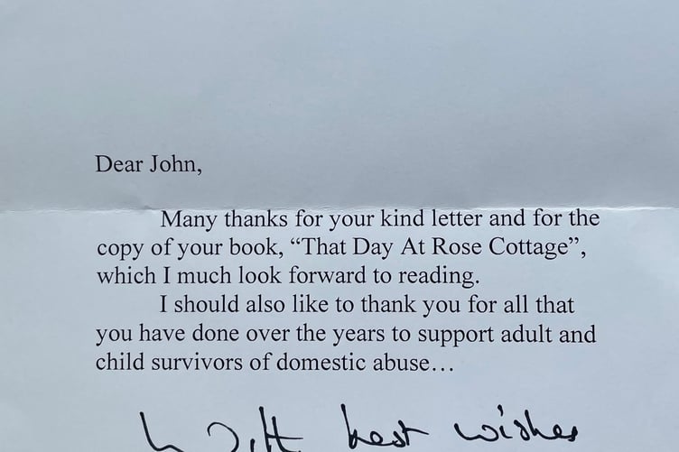John's letter from Queen Camilla
