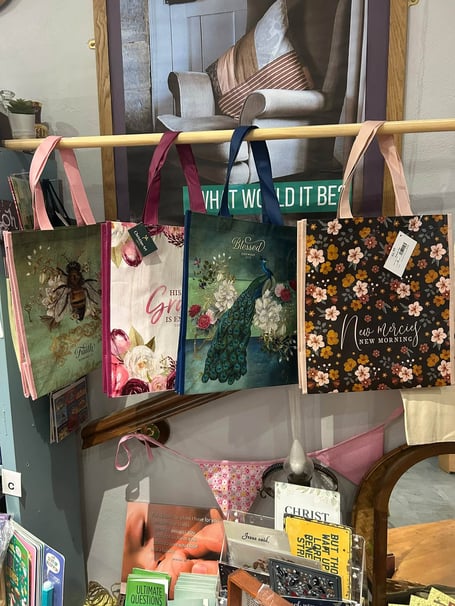 Christmassy bags at The Old Chapel, Tenby