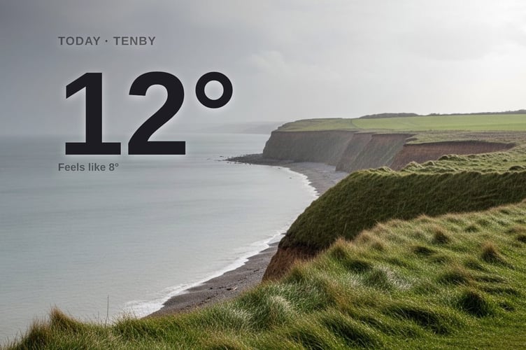 Tenby weather: rainy Wednesday with rain expected and a high of around 12°C
