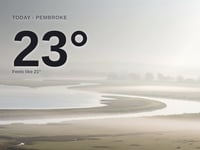 Pembroke: foggy day, high of 23°C