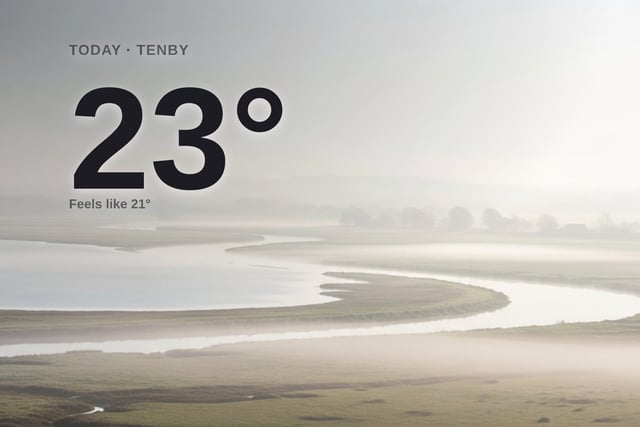 Tenby: misty day, high of 23°C