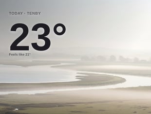 Tenby: misty day, high of 23°C