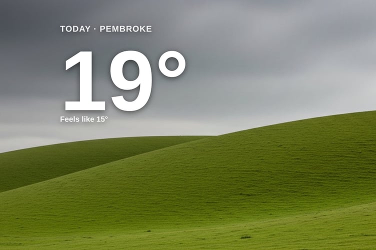 Pembroke weather: overcast Monday with little chance of rain and a high of 19°C