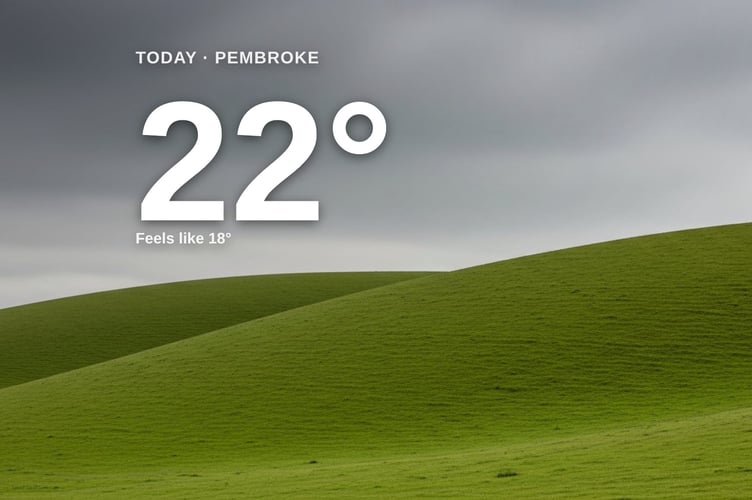 Pembroke weather: overcast Tuesday with minimal rain and a high of 22°C