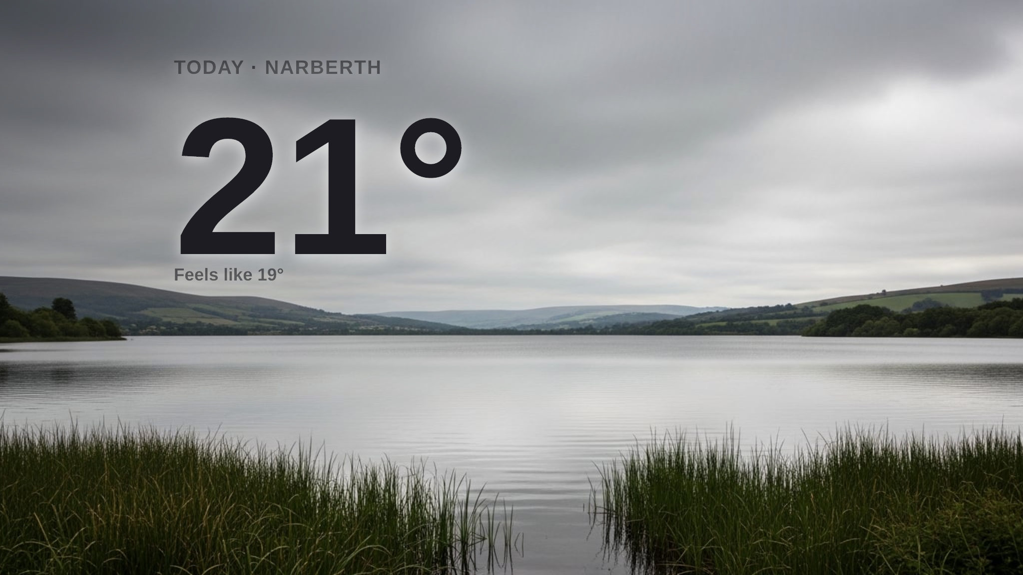 Narberth weather: overcast Monday with little chance of rain and a high of 21°C