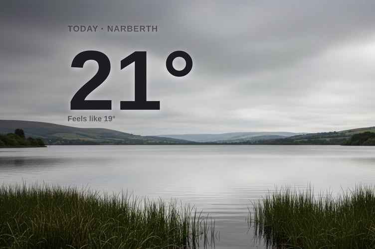 Narberth weather: overcast Monday with little chance of rain and a high of 21°C
