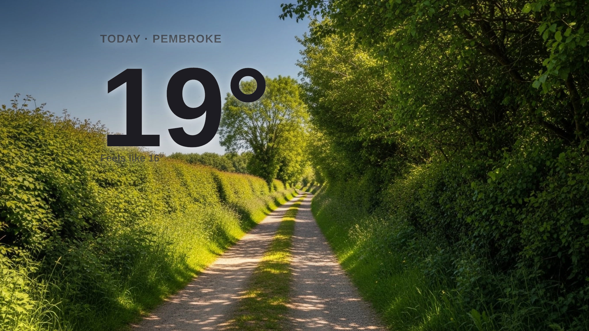 Pembroke weather: sunny Friday with little chance of rain and a high of 19°C