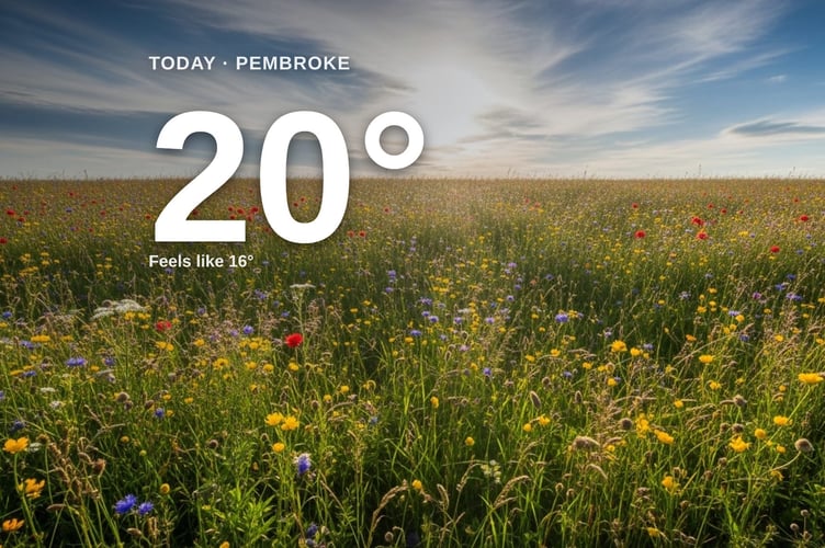 Pembroke weather: partly cloudy Tuesday with little chance of rain and a high of 20°C