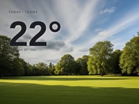 Tenby: partly cloudy day, high of 22°C